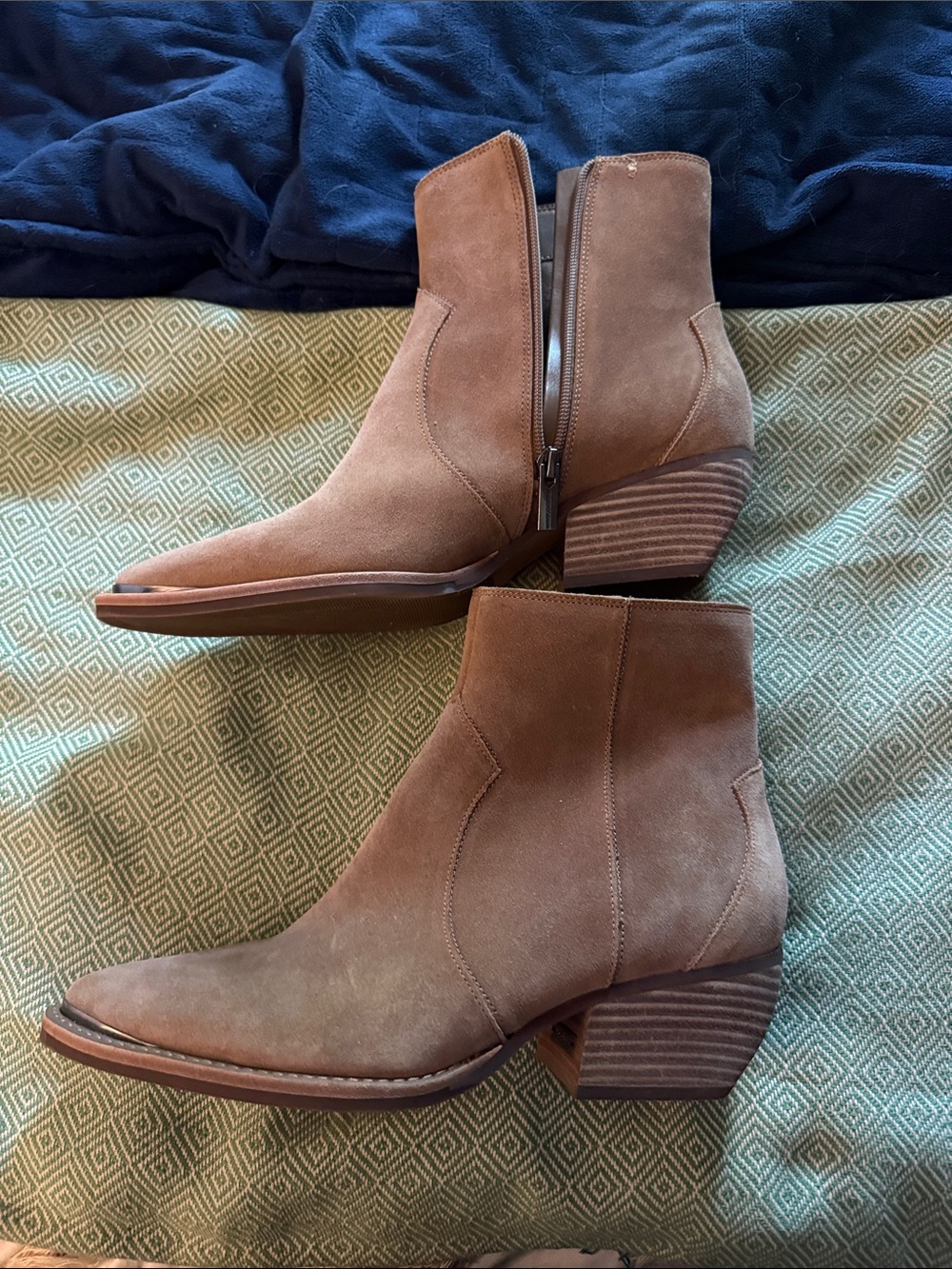 Vince Camuto Suede Ankle Boots in Taupe